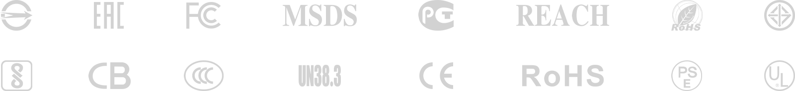 Battery product certifications: UL, CE, RoHS, UN38.3, IEC, FCC, MSDS